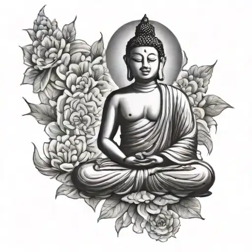 Buddha Meditating Figure Surrounded