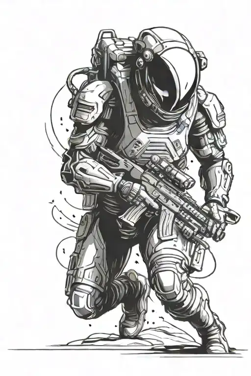 Alien Special Forces Soldier In Combat