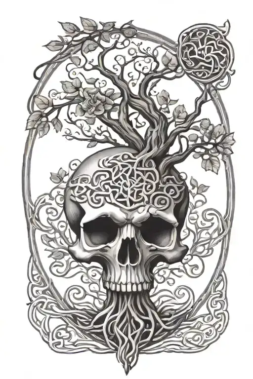 Skull Celtic Tree Of Life