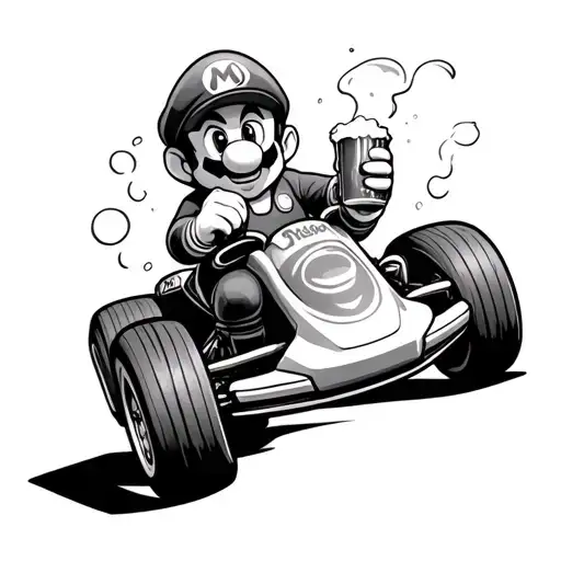 Mario Kart With A Beer In Hand Drunk