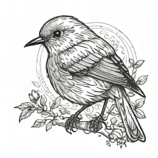 Robin Bird Outline Minimalist
