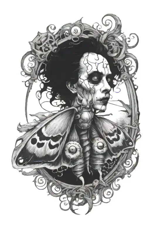 Tim Burton Horror Theme Death Moth Resting
