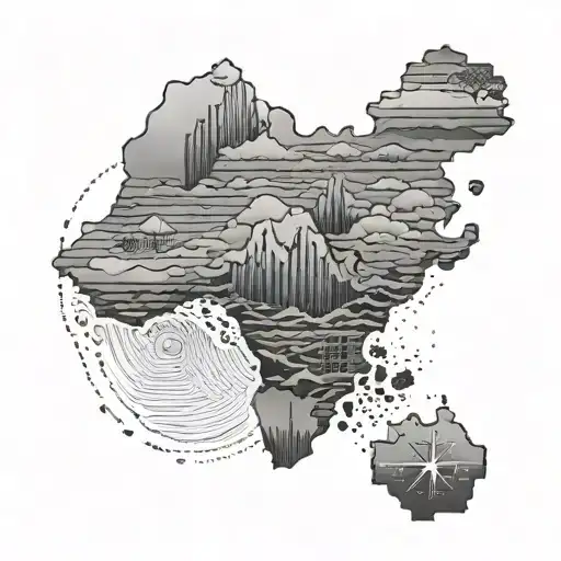 African Continent With Table Mountain Inside Representing