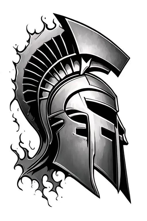 Spartan Helmet Engulfed