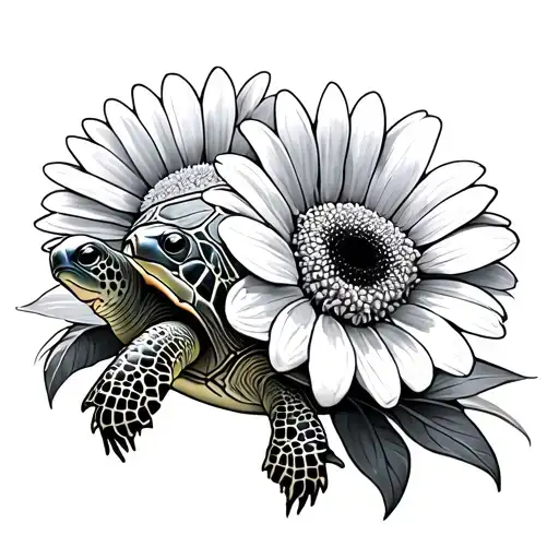 Turtle And Gerber Daisy