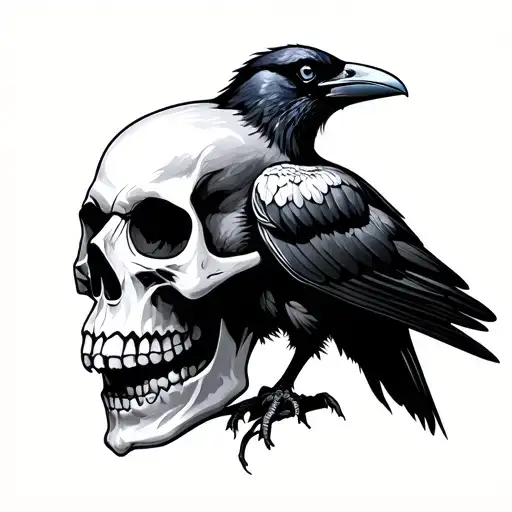 Skull And Crow