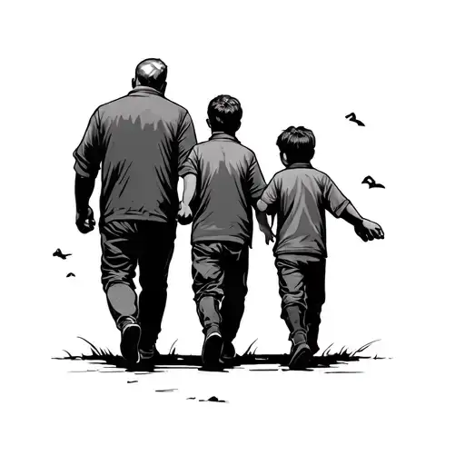 Father And Son Walking