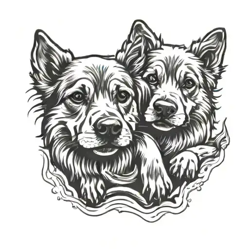 2 Paws Of Dog That Put On On Another