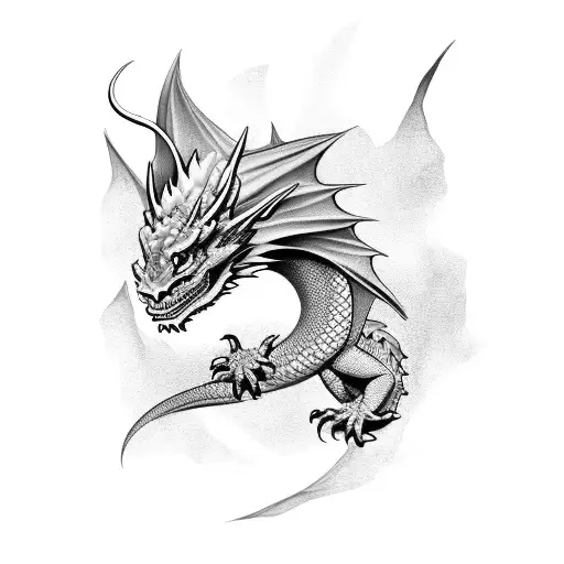 Dragon And Flower Tamanho Grande