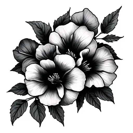 Willow Tree And Petunia Flower