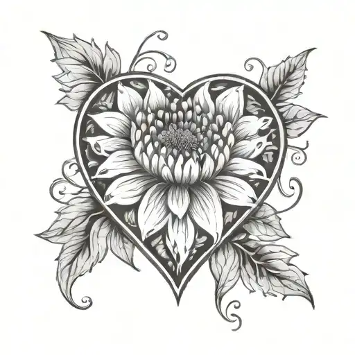 Indian Blanket Flower Intertwined With A Bluebonnet Flower Inside A Heart