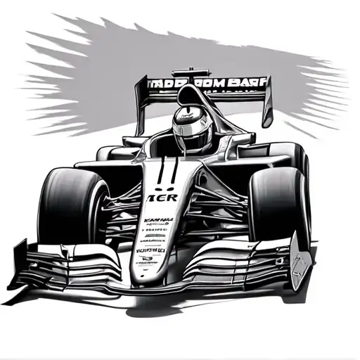 Side Of Formula 1 Car Line Drawing Tattoo Design