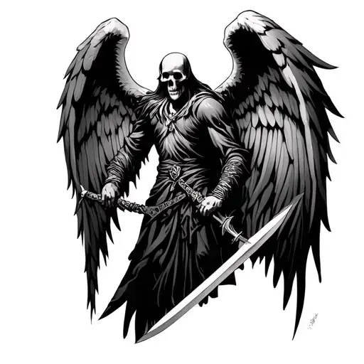 Death Angel Holding A Sword