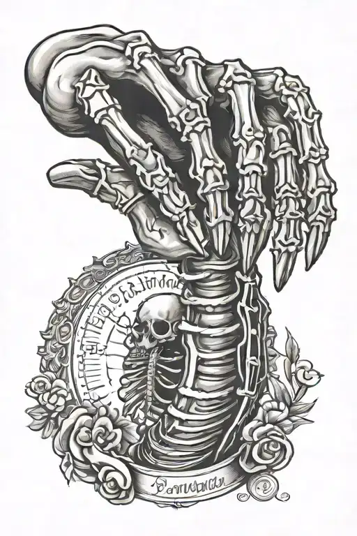 Skeleton Hand Arm Slevee With Bible Verses
