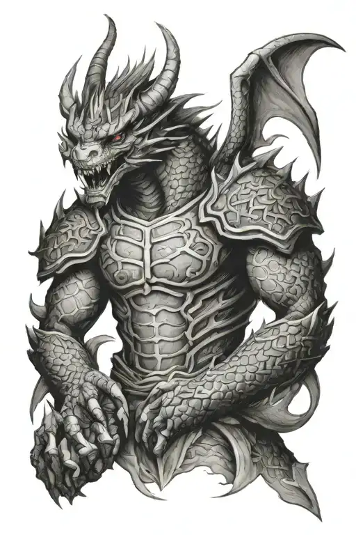 Japenis Dragon And Warrior Wraped Full Sleeve