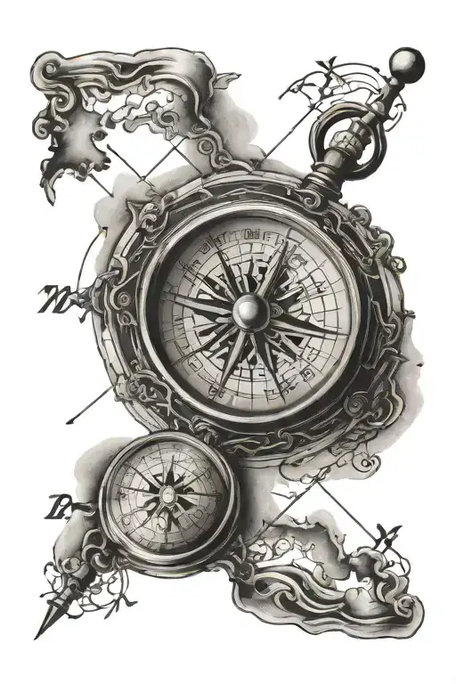Old Time Map With Compass