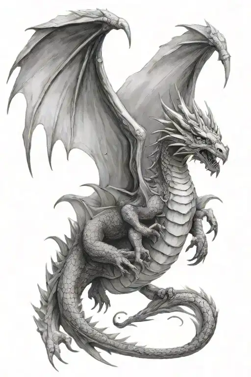 Gentle Dragon With Massive Wings