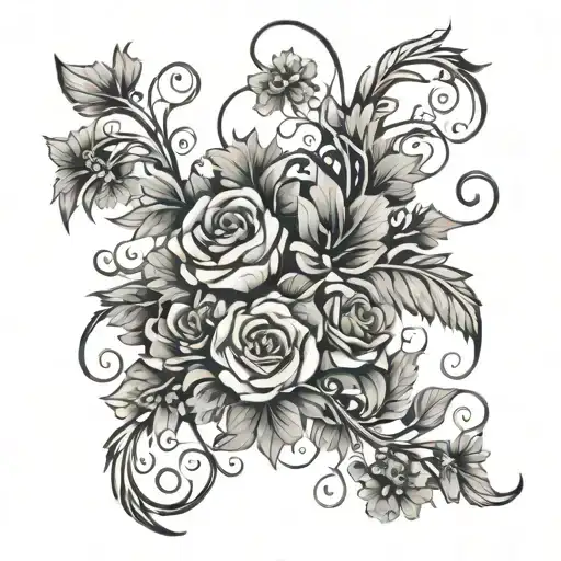 Fjust A String Of Vine With Flowers Wrapping