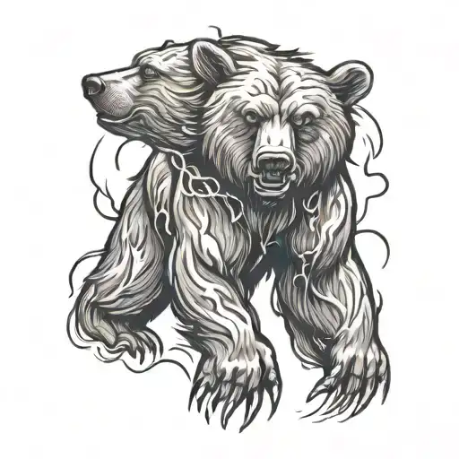 Bear And Thunder Lightning Storm