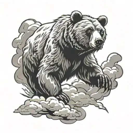 Bear And Thunder Storm Clouds