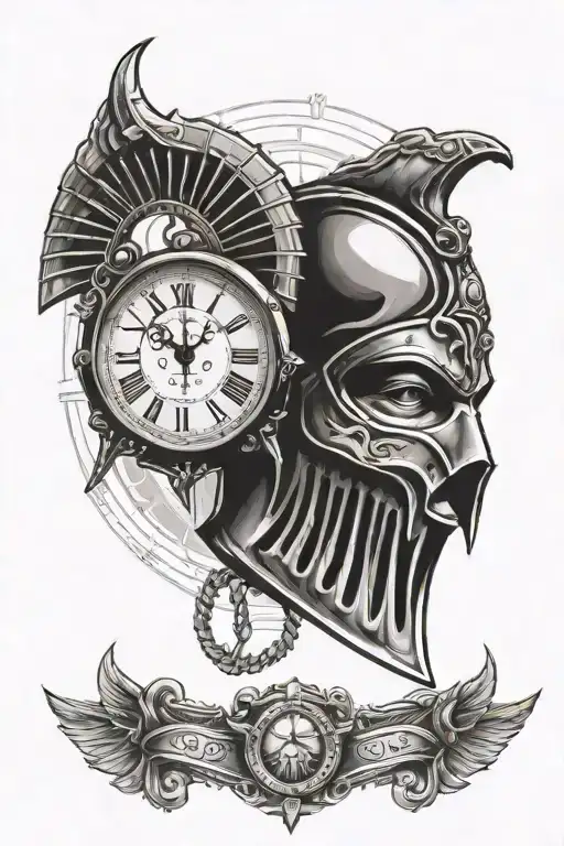 Clock And Gladiator Mask