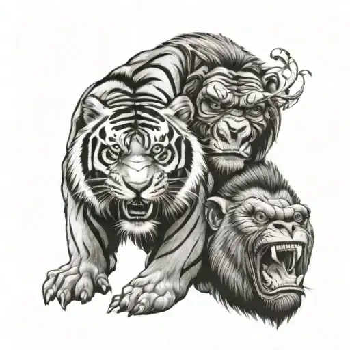 Tiger And Gorilla Face