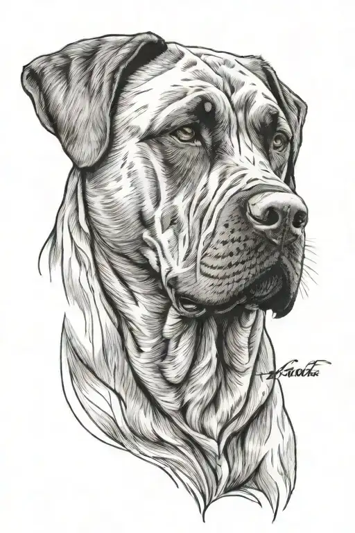 Lab Mastiff Dog Outline