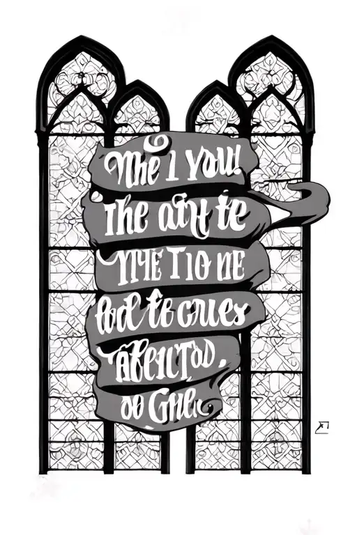 Bible Verse Written With Church Windows