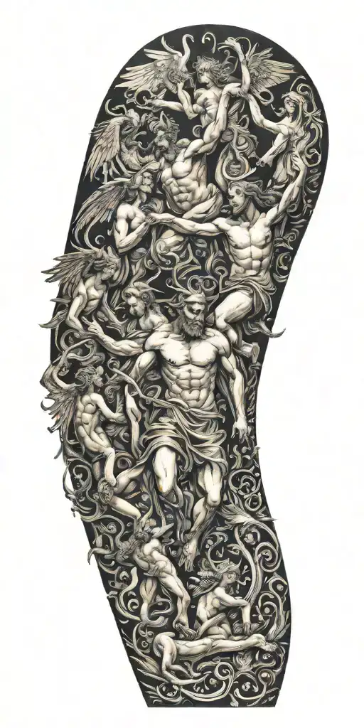 Cover Up With Garden Of Eden And Angels Fighting Demons