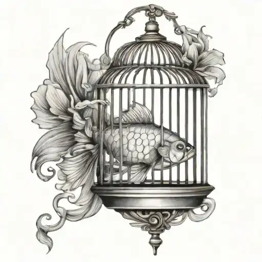 Goldfish In Bird Cage