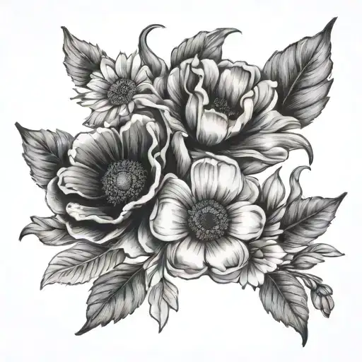 Flowers With Daisy And Poppy