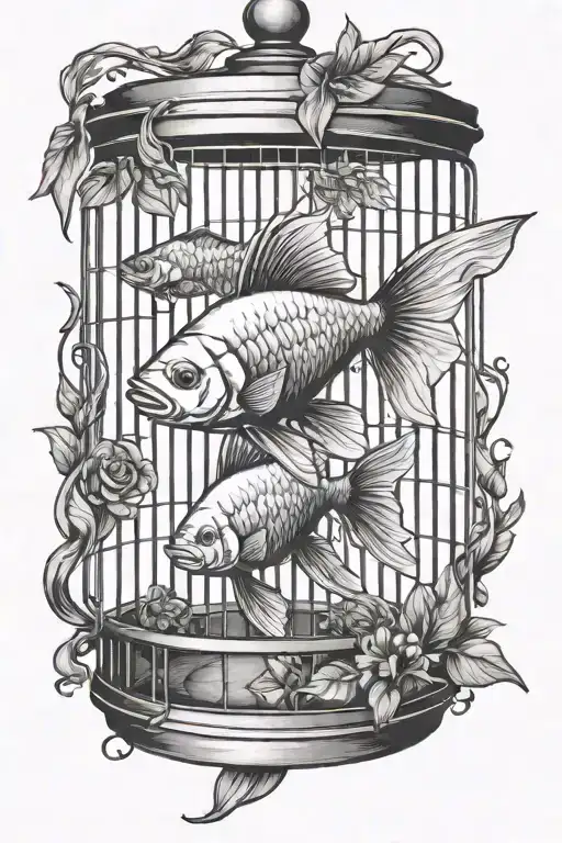Beta Fish In Bird Cage
