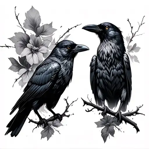 Half Sleve Tattoo On My Leg With Crow