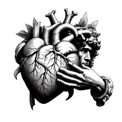 Roman Man Holding Anatomical Heart