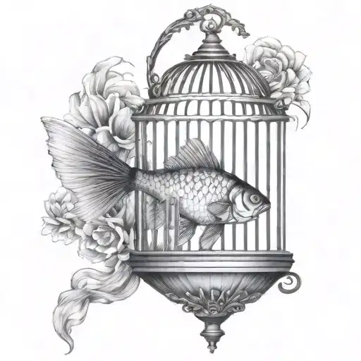 Goldfish In Bird Cage