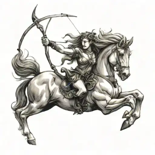 Female Centaur Bending A Bow