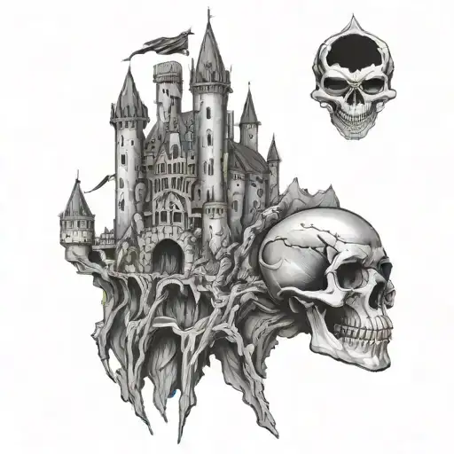 Castle With Evik Skull