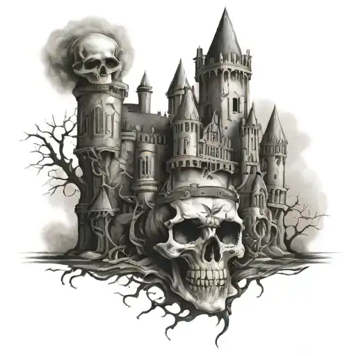 Castle With Evil Skull