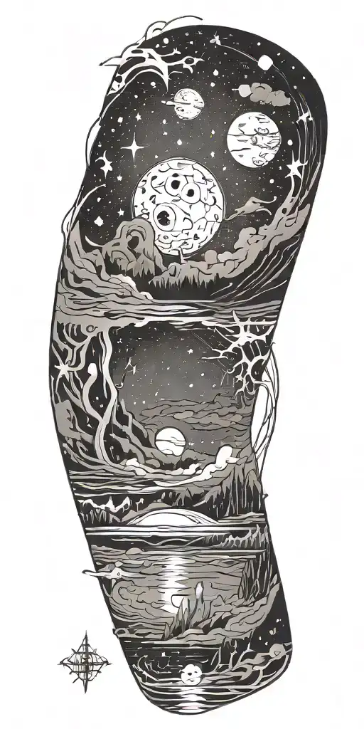 Negative Space Demask And Space Scape