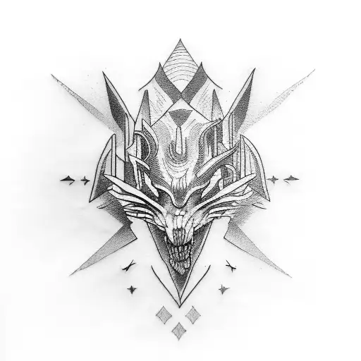 Rock Music Inspired Tattoo With A Blackwork Style