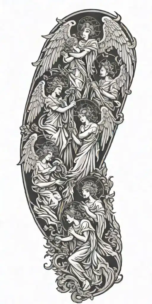 Negative Space Demask And 3 Beautiful Angels