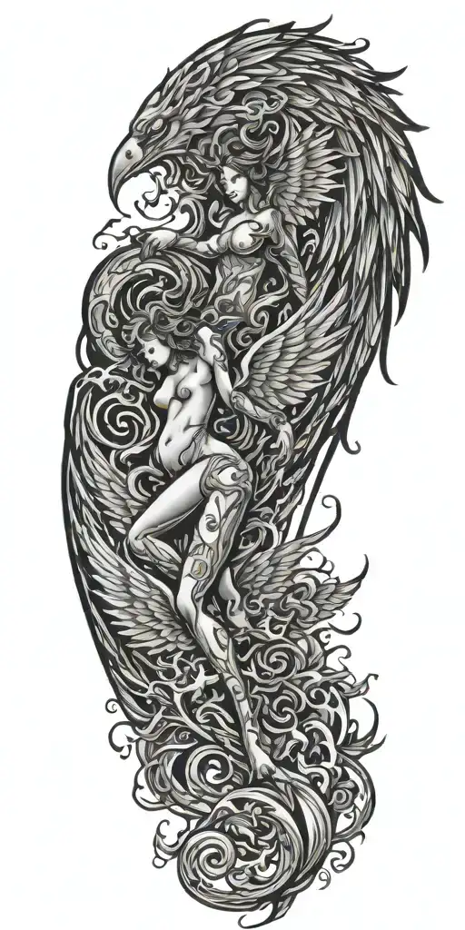 Negative Space 3 Sexy Fire Sprites With Wings