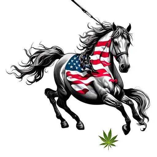 High Horse Power Mixed With Patriotism And Marijuana