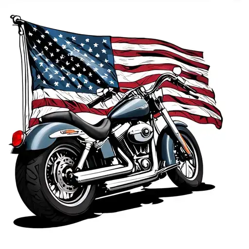 High Horse Power 2000 Harley Davidson Wide Glide Mixed With Patriotism And Marijuana Flag