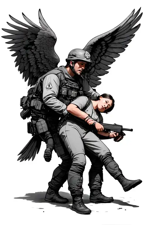 Combat Medic Saving Patient With Angel Guarding Them