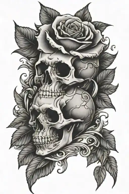 Skull With Rose