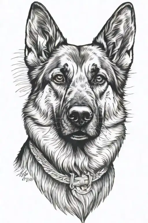 German Shepherd Dog Out Line