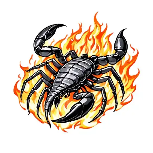Scorpion Walking Through Fire