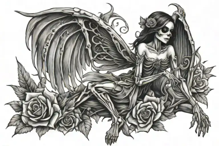 Skeleton Fairy With Wings