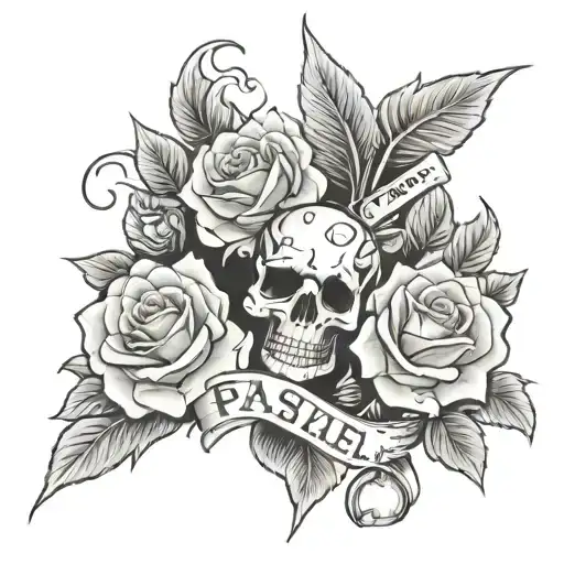 Phonix With Ace Of Spades Background Roses 45 Cal Bullets And The Name Marshall